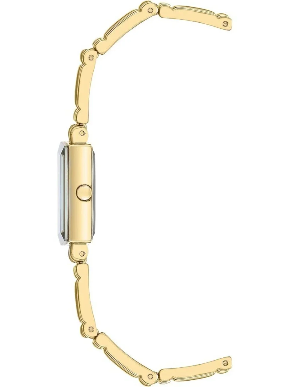 Anne Klein Women Gold Black Analog Japanese Quartz Fashion Bracelet Square Watch